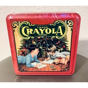 New "SUPER RARE" Vintage Trade Crayola Mark Holiday Tin, Cherrydale Farms RARE